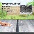 thumbnail image 4 of 59" Outdoor Dining Table for 4-6 People, Grey Wood-Effect PSPC Plastic Top with Rust-Resistant Galvanized Steel Frame, Rectangular Patio Table for Garden, Deck, and Porch, 4 of 6
