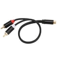 thumbnail image 1 of 2 uds RCA hembra a 2 RCA macho Y Cable subwoofer chapado en oro adaptador doble RCA macho para reproductores de CD amplificadores televisores, 1 of 5