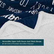 PAVILIA Best Friend Blanket, Friendship Gifts for Women Birthday Soul Sister Long Distance Bestie, Soft Cozy Sherpa Throw Blanket with Sentimental Thoughtful Quotes, BFF Stuff Gift Idea, Navy Blue