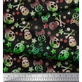 thumbnail image 3 of Soimoi Rayon Fabric Star,Crossbones & Skull Halloween Fabric Prints by Yard 42 Inch Wide, 3 of 3