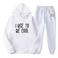 thumbnail image 1 of TIMIFIS Survêtement Blanc pour Homme 2 Pcs à Capuche, Ensemble de Sport Athlétique à Enfiler, Décontracté pour Course, Jogging, Ensemble de Tenue de Sport SetsFall, 1 of 8