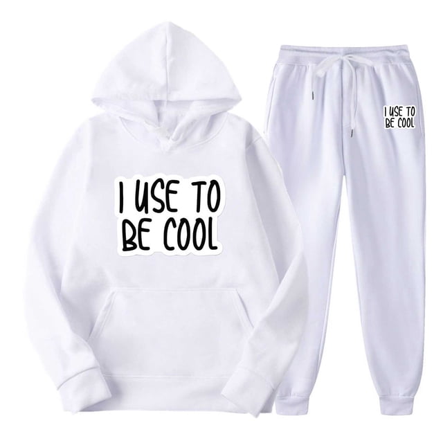 TIMIFIS Survêtement Blanc pour Hommes 2 Pcs à Capuche, Ensemble de Sport Décontracté pour Course Jogging Automne