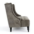 thumbnail image 6 of Grey Velvet Loveseat 2-Seater, Modern Glam Wingback Sofa with Button-Tufted Stitch, Soft Velvet Upholstery, Stylish Living Room Accent Couch, 50.25" W, 6 of 9