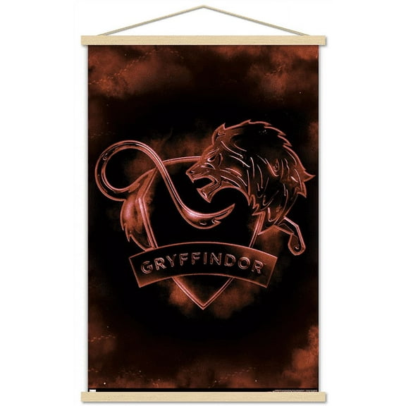 Harry Potter - Gryffindor Crest Magic Wall Poster with Wooden Magnetic Frame, 22.375" x 34"