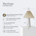 thumbnail image 4 of Gwen 25" Modern Tall LED Bedside, Table, Desk Lamp with Cream Pleated Fabric Shade and Heavy Weighted Base - Light Bulb Included, 4 of 5