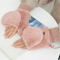 thumbnail image 6 of Dyfzdhu Women Winter Gloves Fuzzy Thicken Warm Fleece Lined Elastic Cuff Cute Mittens Pink, 6 of 6