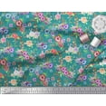 thumbnail image 2 of Soimoi Poly Georgette Fabric Leaves, & Rose Floral Printed Craft Fabric by The Yard 52 Inch Wide, 2 of 3
