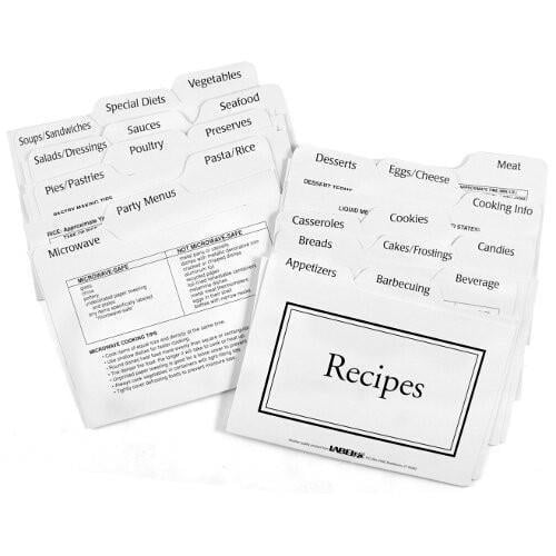 Made to Order, 6 Kitchen Spices Set of Recipe Box Tab Dividers STURDY Chipboard 4.5 x 6 6 x 4.5 Utensils 