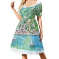 thumbnail image 1 of Charlotte Amalie View From Water with Boats Vestido de manga corta vestido vestidos de playa de estilo coreano, 1 of 6