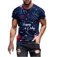 thumbnail image 2 of IROINNID Big and Tall T Shirts for Men, Imdenpence Day Lightweight Thin Basic Round Neck Printed Casual Blouses for Men, 2 of 5