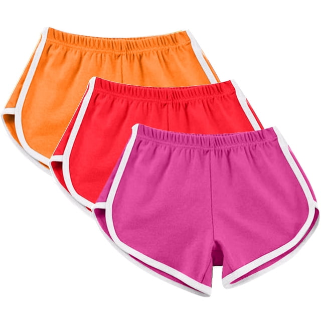 Brqkzdu Lot de 3 Shorts de Course pour Femmes Taille Basse Shorts d'Entraînement Confortables Shorts Respirants Style Dauphin Shorts d'Été de Cyclisme et de Randonnée pour Femmes