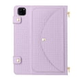 thumbnail image 3 of Case for iPad Air 13 2024/Pro 12.9 2022/2021/2020/2018, Folio Stand PU Leather Crossbody Strap Cover with Shoulder Strap, Multi-Card Slots Zipper Pocket Pen Slot Envelope Pocket Wallet Case, Purple, 3 of 11
