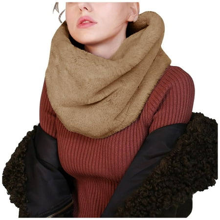

Dadaria Scarfs for Women Autumn And Winter Warm Scarf Solid Color Faux Cashmere Scarf Pullover Khaki One Size Women