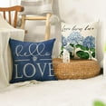 thumbnail image 5 of Hello Love Blue Hydrangea Bicycle Throw Pillow Covers, 18 x 18 Inch Flowers Summer Spring Mother''s Day Cushion Case for Sofa Couch Set of 4, 5 of 6