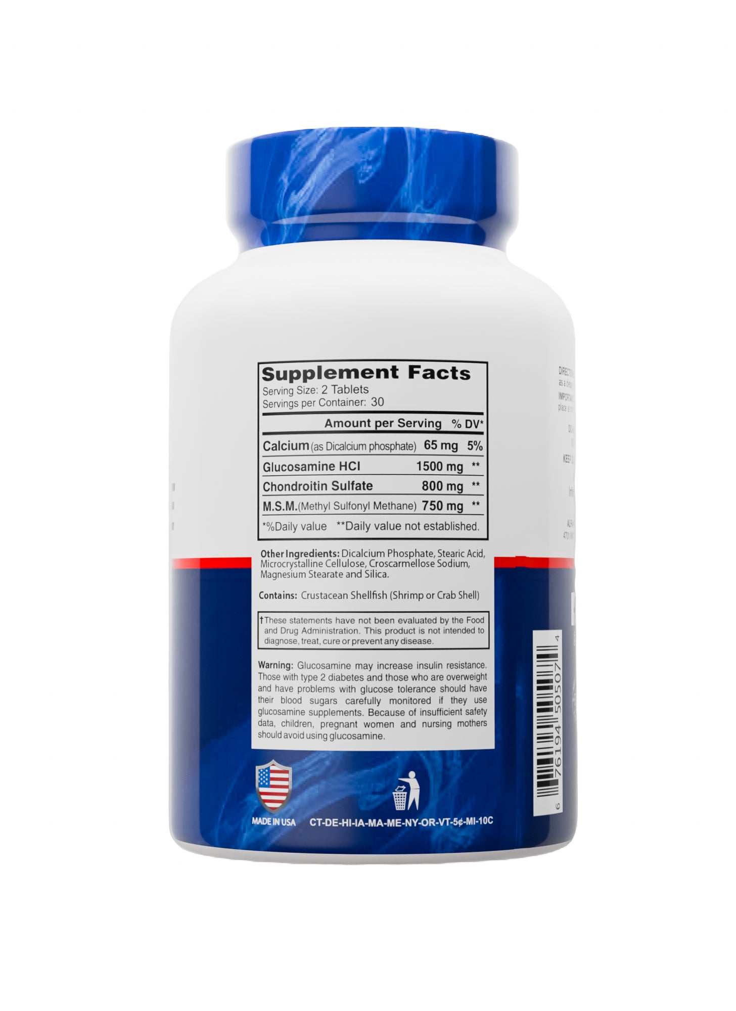 (12 pack) Triple Alflexil Glucosamine Chondroitin & MSM 60 Tablets
