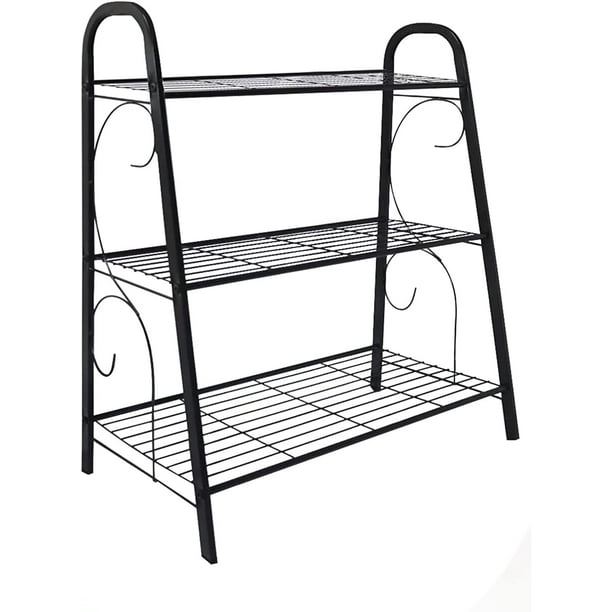 Aboxoo 3 Tier Metal Plant Stand Multiple Flower Pot Holders Shelves,Indoor Display Rack,Home