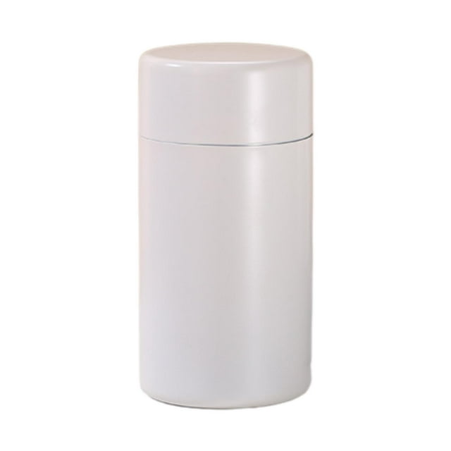 Lata de té multiusos de acero inoxidable para centro de mesa, escritorio, cocina, té a granel. Blanco 550ml