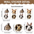 thumbnail image 2 of 3D Breakthrough Easter Bunny Wall Stickers, 4 Pairs of Realistic Rabbit Themed decals with Simulated Cracked Surface, Removable decor for Home Living Spaces, Bedrooms and Holiday, 2 of 6