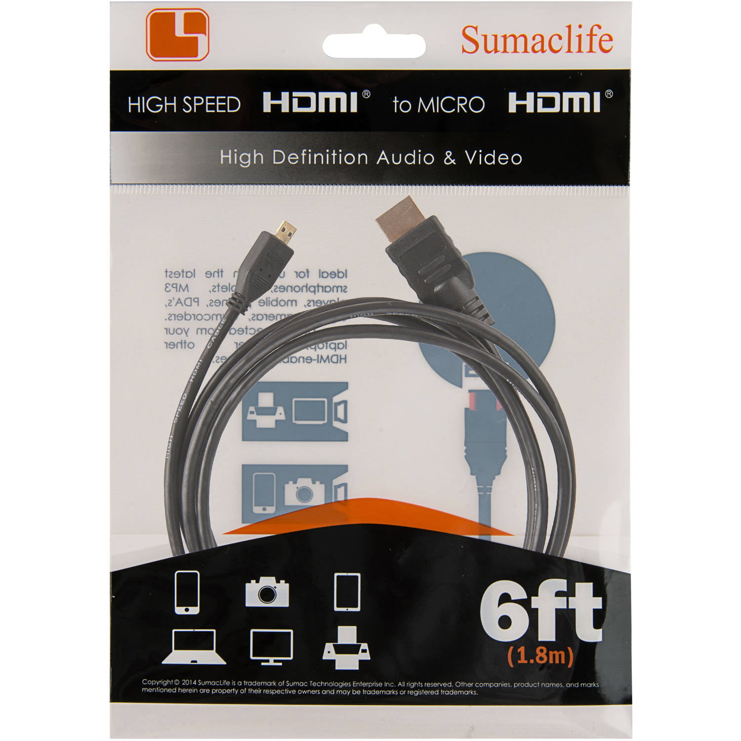 TF300TL HDMI Kabel Micro Plug 1.4a 1.8m für Asus EEE Transformer Pad TF300TG 