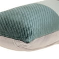 thumbnail image 4 of Taupe and Smokey Green Quilted Colorblock Velvet Lumbar Throw Pillow, 4 of 5