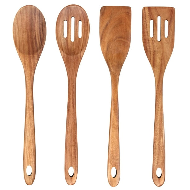 Set de Utensilios Renawe de Madera de Acacia 4 Piezas para Cocina