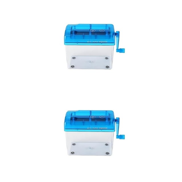 Matsuzay Trituradora manual Fácil de usar y portátil para papel y documentos Trituradora de documentos fácil de instalar azul 2piezas