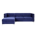 thumbnail image 4 of 2 Piece Sectional Sofa Set with Button Tufted Details, Blue, 4 of 9