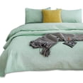 thumbnail image 6 of KASENTEX Coverlet Quilt Set-Pre Washed-Luxury Microfiber Soft Warm Bedding-Solid Colors Bedspread-Contemporary Floral Design, Oversized Queen + 2 Standard Shams, DEEP CALDERON GREEN, 6 of 6