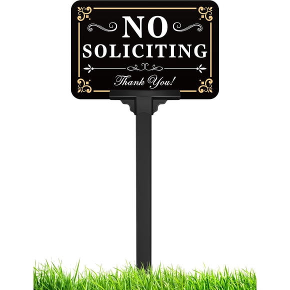 Estaca de aluminio ajustable para letreros «No soliciting», 37 cm de alto