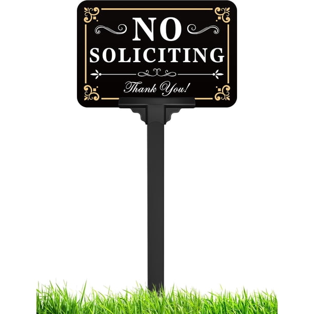 Estaca de aluminio ajustable para letreros «No soliciting», 37 cm de alto