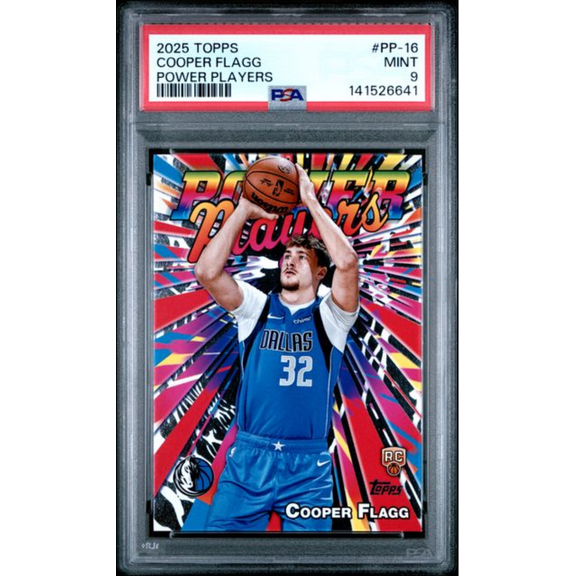 Graded 2025 Topps Cooper Flagg #PP16 Power Players Rookie RC Basketball Card PSA 9 Mint