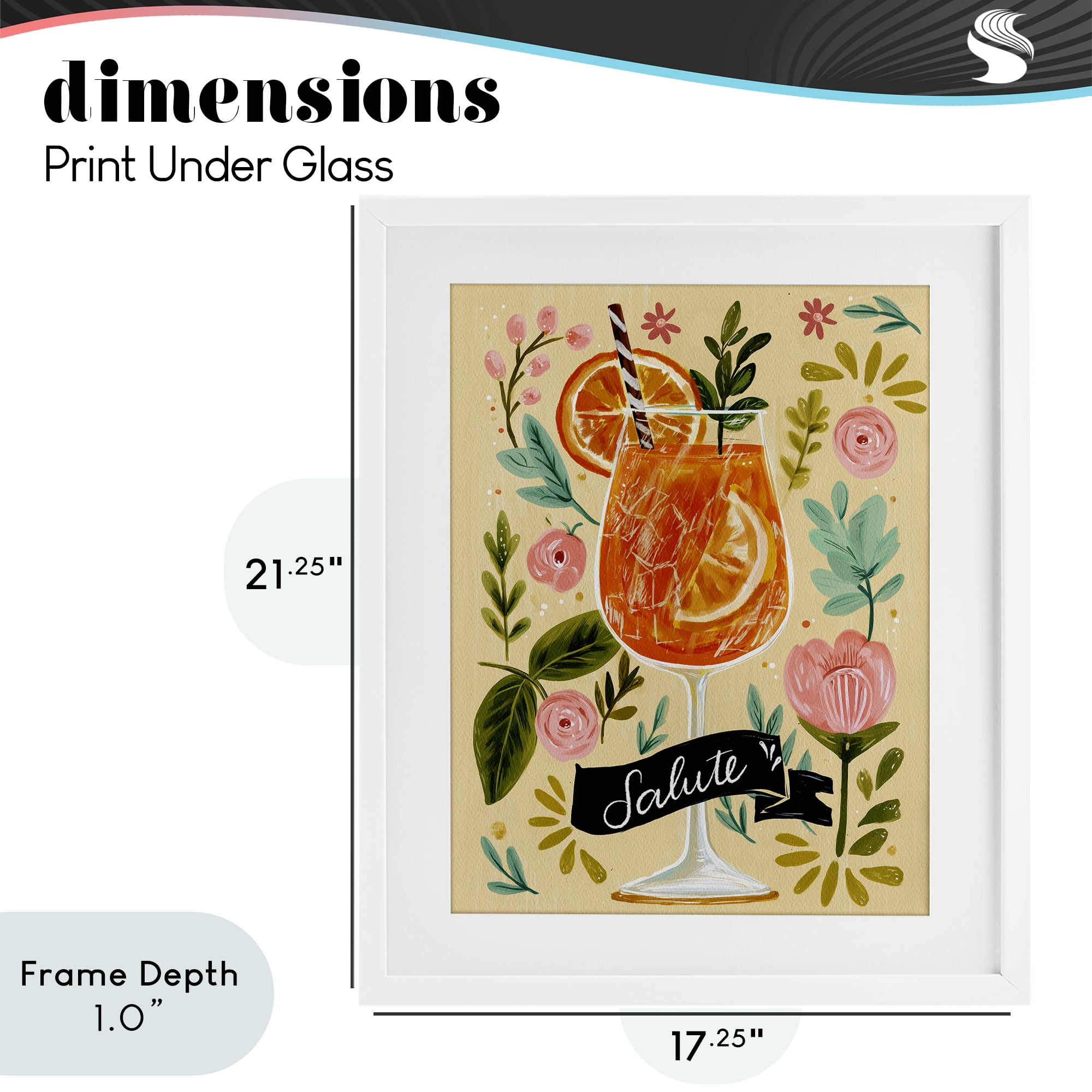 Stupell Industries Salute Citrus Cocktail White Framed Print Under Glass, design by Yen