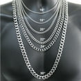 thumbnail image 5 of 3mm/5mm/7mm/9mm/11mm Stainless Steel Curb Cuban Chain Necklace Link Men Women 18-28'', 5 of 6