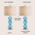 thumbnail image 4 of JONATHAN Y Bella 27" Glass Triple-Sphere LED Table Lamp, Sky Blue/Chrome (Set of 2), JYL1070C-SET2, 4 of 7