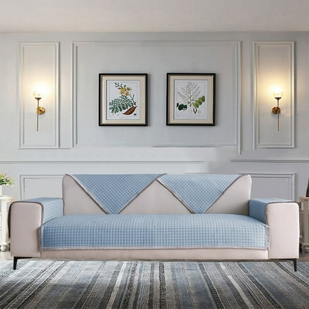 

Fanshiluo Lce Silk Cool Summer Sofa Cushion Simples Solid Color Non-Slip Machine Washable Cool Sofa Cushion Double Sofa