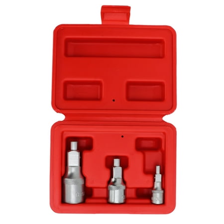 

Drive Tool Steel 3Pcs Magnetic Bit Socket Portable 1/4in 3/8in 1/2in High Hardness With Storage Box For Socket Wrench