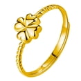 thumbnail image 6 of Unisex Adjustable Opening Four Leaf Clover Ring Copper Electroplated Geometric Index Finger Ring Color Gold For, 6 of 6
