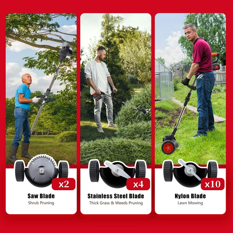Handheld Electric 3-in-1 Cordless Grass Trimmer, Edger