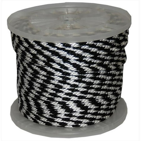 

T.W. Evans Cordage 96020 .5 in. x 300 ft. Solid Braid Propylene Multifilament Derby Rope in Black and White