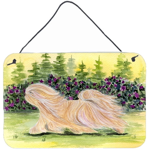 Carolines Treasures Lhasa Apso Indoor Aluminum Metal Wall or Door Hanging Prints, 8 x 12", Multicolor