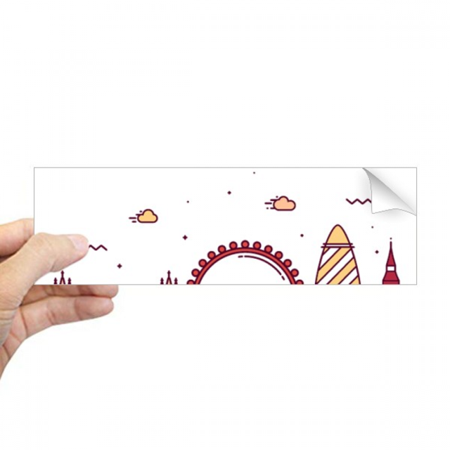 Autocollant Pare-Chocs Rectangulaire Motif Point de Repère Plat Angleterre pour Carnet de Notes
