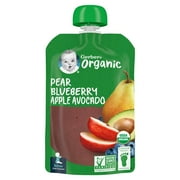 Gerber 2nd Foods Organic for Baby Baby Food, Pear Blueberry Apple Avocado, 3.5 oz Pouch