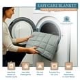 thumbnail image 3 of Casa Platino Quilted King Size Blanket - Quilted Down Alternative Blanket, Machine Washable, Microfiber Down Alternative Fill, All Season Soft Blanket Bedding - Mineral, 3 of 8
