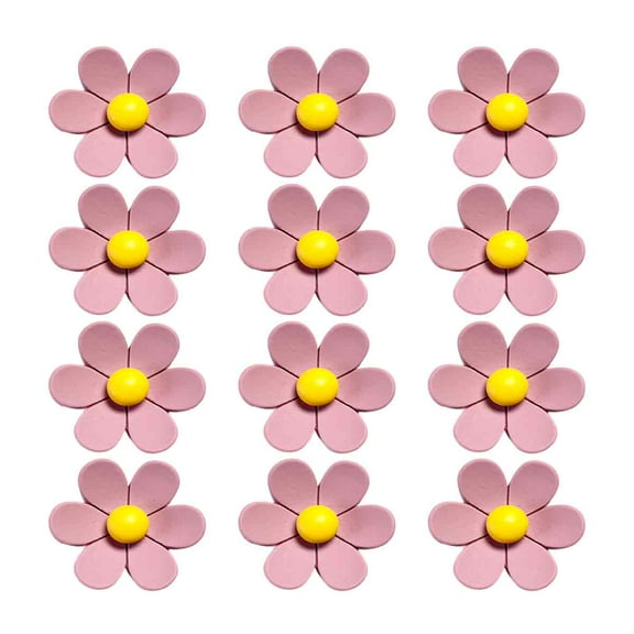Cute Refrigerator Magnets Colorful Decorative Magnets Funny 3D Flower Magnets for Office Kitchen Locker 12PCS - Style 1