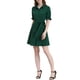 thumbnail image 5 of INSPIRE CHIC Vestido de Camisa de Botones de Color Sólido de Manga Corta para Mujeres M Verde Oscuro, 5 of 6