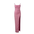 thumbnail image 5 of Huowey Maxi Dresses For Women Solid Color Sequin Sleeveless Spaghetti Strap Backless Sweetheart Neck Slim Fit Sparkly Glitter High Split Full Length Bodycon Dress Party Wedding Gowns,Pink,S, 5 of 9
