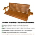 thumbnail image 4 of Innovaze 5 Ft Outdoor Wooden Porch Swing with Cupholders, Heavy Duty 880 LBS For 3 Person,All-Weather resistant, Amber Tone, 4 of 8