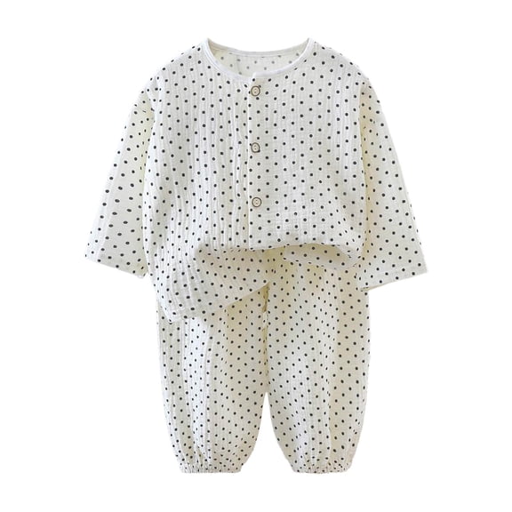Wenfanal 2 Piece Pajamas Sleepwear Pjs Baby Boys Girls Pajama Sets Boys Girls Comfortable Breathable Long Sleeved Home Clothes Cute Pattern Homewear Set Size 2-3 Years,Black