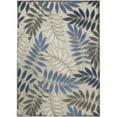 thumbnail image 1 of Tapis d'Intérieur et d'Extérieur 5 x 8 Pi à Feuilles Grises et Bleues, 1 of 1