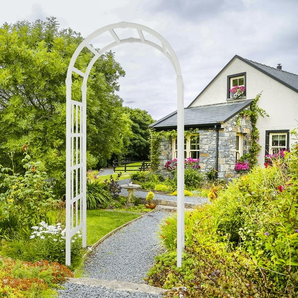 Ktaxon 86'' Backyard Outdoor Vinyl Garden Arbor Arch, Rose Trellis